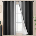 SimpleHome Ombre Black 100% Blackout Bedroom Curtains by SimpleHome