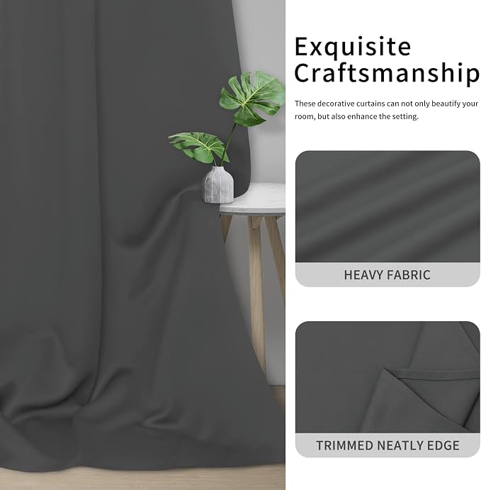 Easy-Going Thermal Grommet Blackout Curtains, 2 Panels 34x84 in, Noise Reduction - Image 5