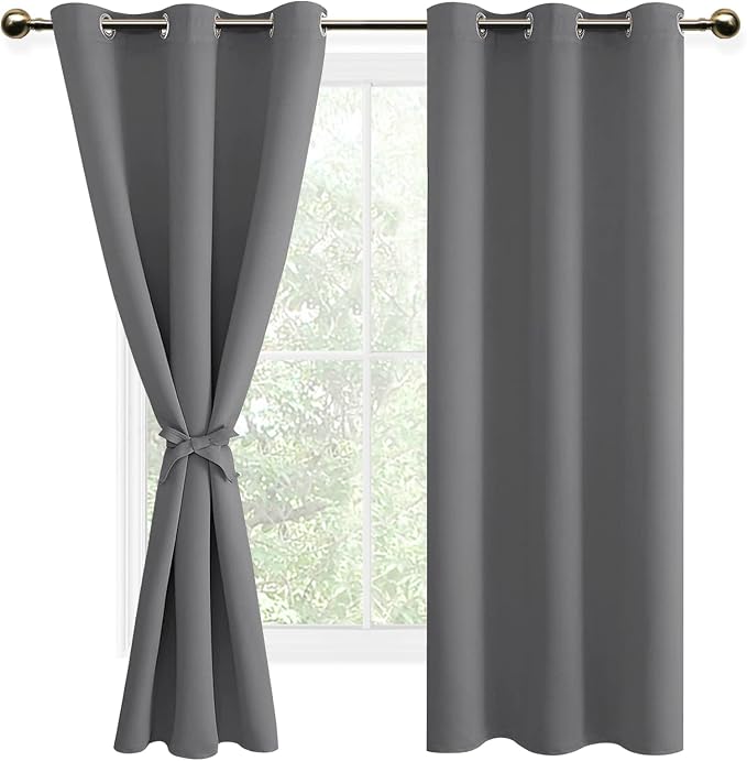 DWCN Grey Blackout Curtains for Bedroom, 42 x 63 Inch Length, Room Darkening - Image 8