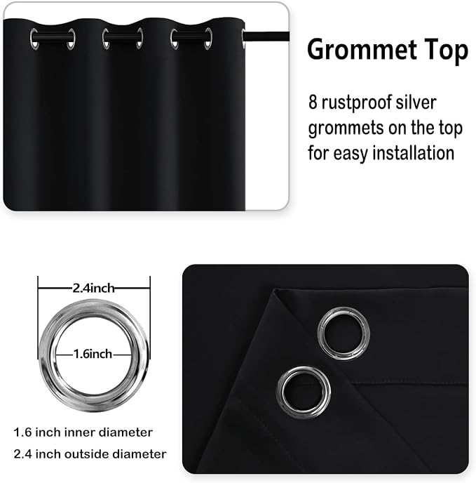 DWCN Black Blackout Curtains for Bedroom - Image 6
