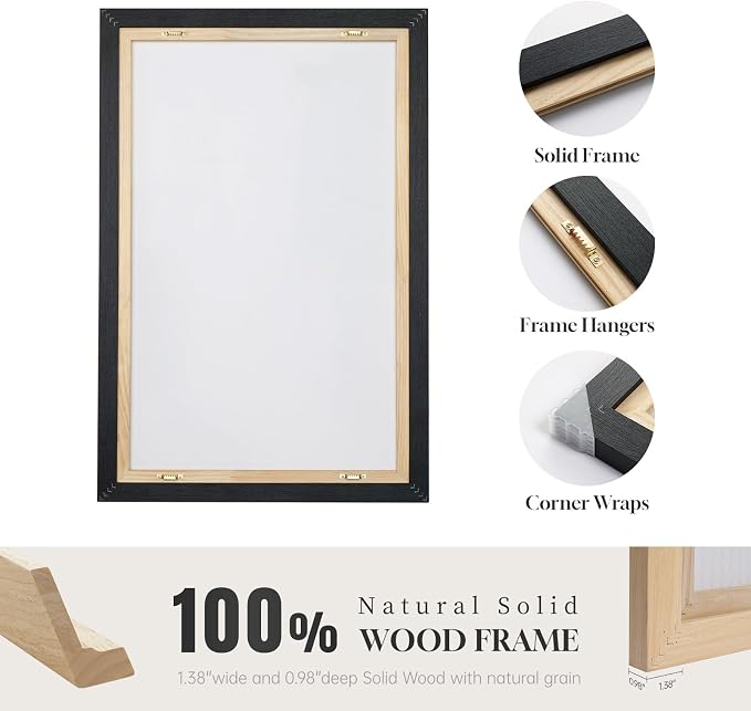 Large Framed Neutral Abstract Vertical Wall Art Set of 2, Modern Brown and - Image 7