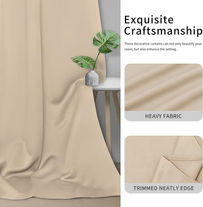 Easy-Going Thermal Grommet Blackout Curtains, 2 Panels 34x45 in, Noise Reduction - Image 5