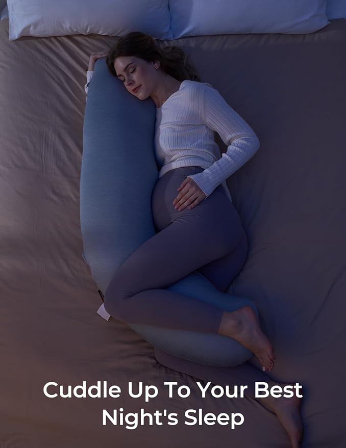 Momcozy J Shaped Pregnancy Pillow, Maternity Body Pillow - Image 7