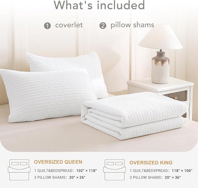 Lady Ann Cal King Bedspread Set 118x106, Lightweight & Soft Farmhouse Coverlet - Image 6