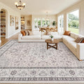 10x12 Area Rugs Living Room: Bedroom Washable Carpet Beige & Grey | Large by Luxturiy