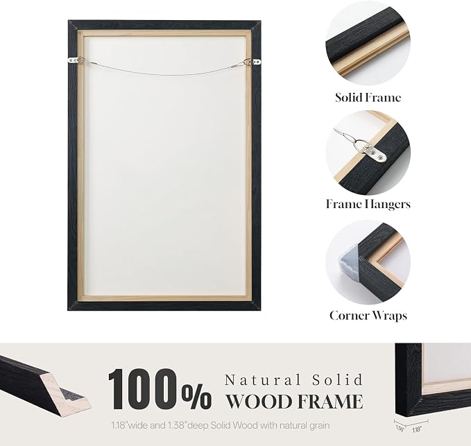 Large Framed Black and White Abstract Wall Art - Image 7