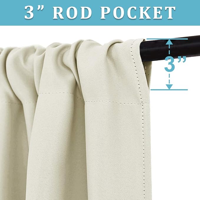 RYB HOME 2 Panels Doorway Curtains | Thermal Insulated, Rod Pocket, Easy - Image 3