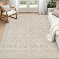 6x9 Area Rugs Living Room: Bedroom Washable Carpet Natural Beige | Large by Luxturiy