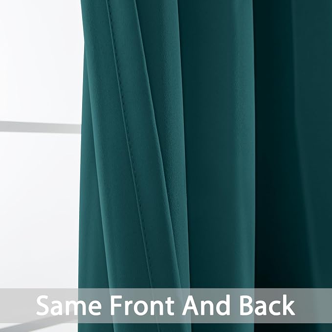 Yakamok Room Darkening Curtains 52x96 inch Length Dark Teal-Living Room | 2 - Image 3