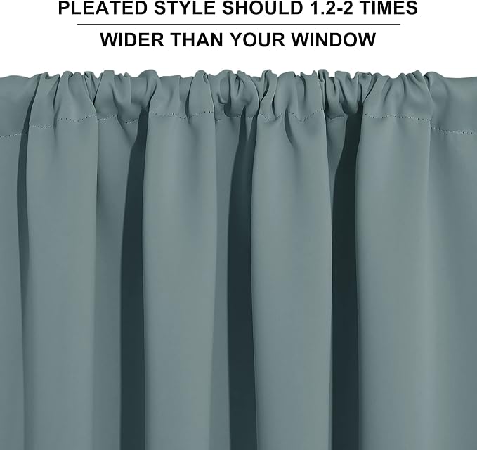 RYB HOME Blackout Curtains for Bedroom Living Room Nursery 63 inches Long | - Image 8