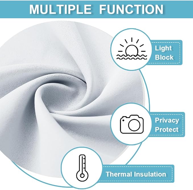 RYB HOME Blackout Door Curtain Kitchen Window Curtains, W34 x L40, Thermal - Image 7