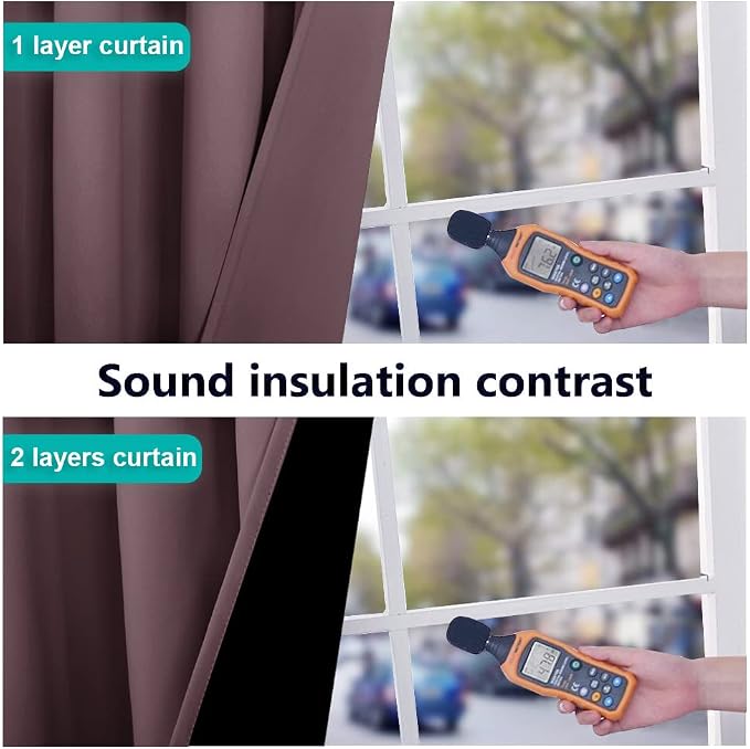 NICETOWN 100% Blackout Curtains 84 inches Long, Pair of Energy Smart & Noise - Image 4