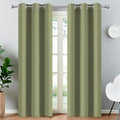 Yakamok Blackout Curtains 38x90 inch Sage Green Thermal Drapes-Bedroom | 2 by Yakamok