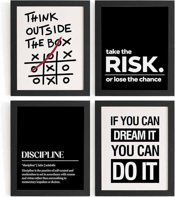 DSHFG Office Motivational Inspirational Wall Art Prints Set of 4 | Motivational by Unknown