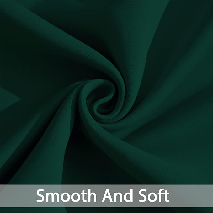 Yakamok Blackout Curtains 38x84 inch Dark Green Thermal Drapes-Bedroom | 2 - Image 4