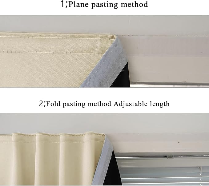 AJAZZ 100% Window Blinds Blackout Portable Black Out Curtains Adhesive Curtains - Image 6