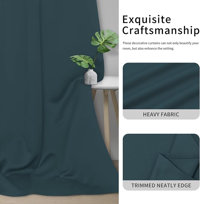 Easy-Going Thermal Grommet Blackout Curtains, 2 Panels 34x54 in, Noise Reduction - Image 5