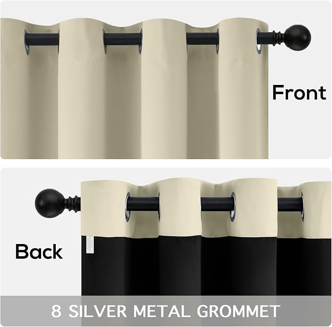 Yakamok Light Cream Blackout Curtains 63 inches Long - Image 6