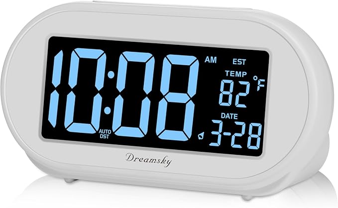 DreamSky Alarm Clocks for Bedrooms, Auto Set Digital Clock by DreamSky