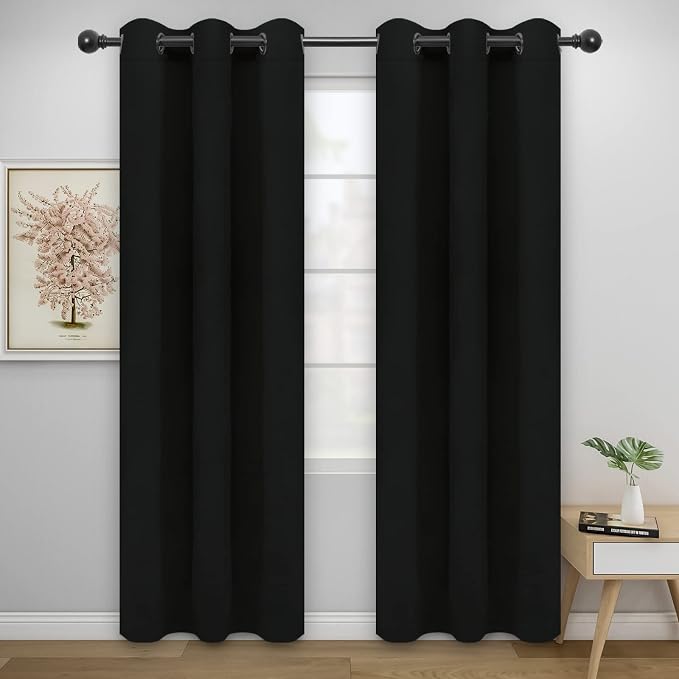 Easy-Going Thermal Grommet Blackout Curtains, 2 Panels 46x84 in, Noise Reduction by Easy-Going