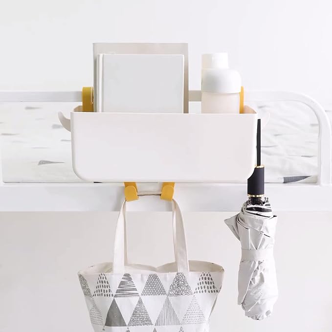 Bedside Hanging Caddy, Plastic Hanging Storage Shelf Holder Organizer - Image 3