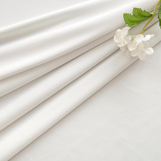 MIULEE Velvet Curtains 50W x 96L 2 Panels Ivory Blackout Curtains | Luxury - Image 7