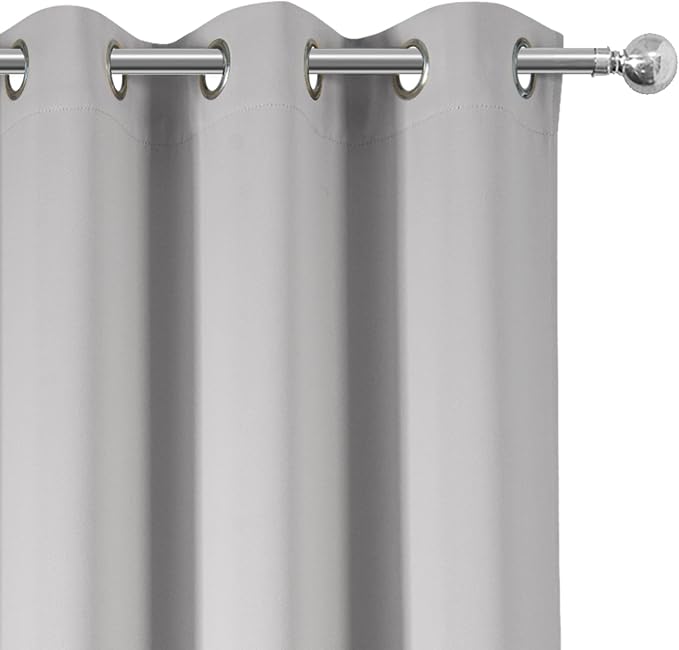 Blackout Curtains 52 x 120 Inch Long Light Grey Curtains Set of 2 Panels Room - Image 6