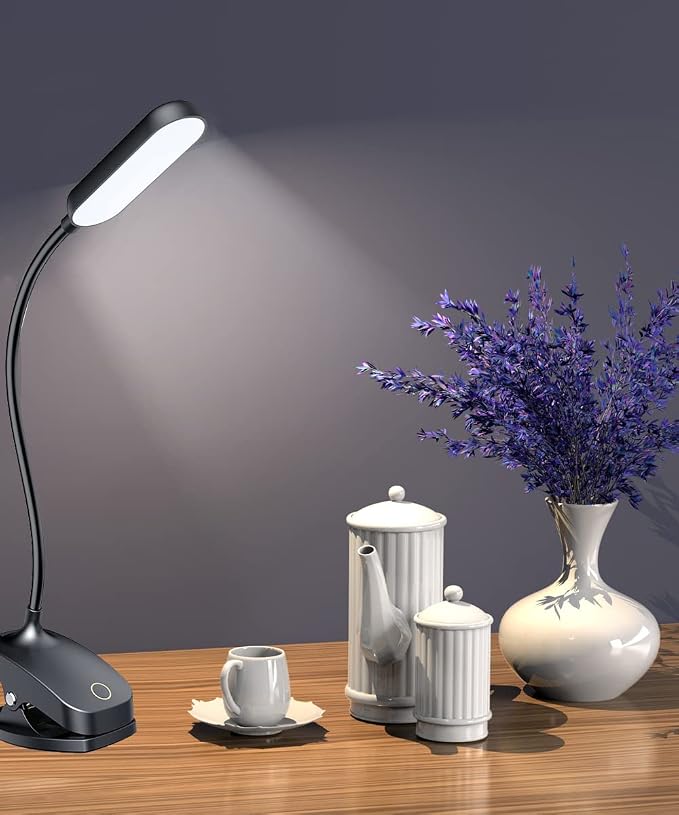 COLORLIFE Desk Lamp Clip On Light-7W 2600mAH Flexible Gooseneck Battery - Image 4