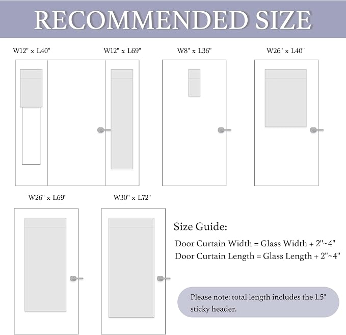RYB HOME Natural Linen Textured French Door Window Curtains 100% Blackout | - Image 8