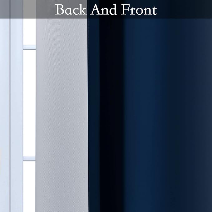 SimpleHome Blue to White Ombre Room Darkening Curtains 84 inches, 1 Panel | - Image 5