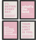 DSHFG Pink Motivational Inspirational Office Wall Art Decor Prints 4Pcs | Pink by Unknown