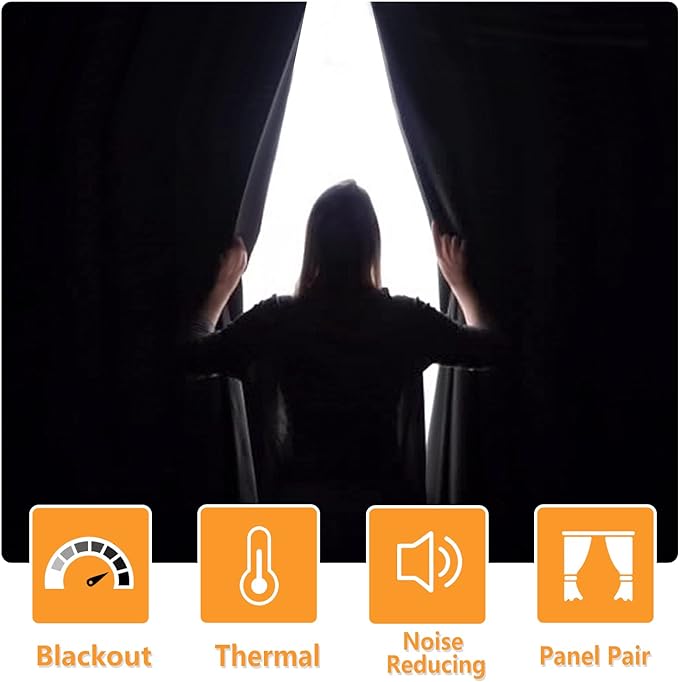 Blackout Curtains for Bedroom, 52 x 30 Inches Long, Window Curtains for Living - Image 3
