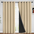 Yakamok Beige Blackout Curtains 84 inches Long by Yakamok