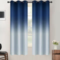 SimpleHome Blue to Grey White Ombre Room Darkening Curtains 63 Inch | Curtains by SimpleHome