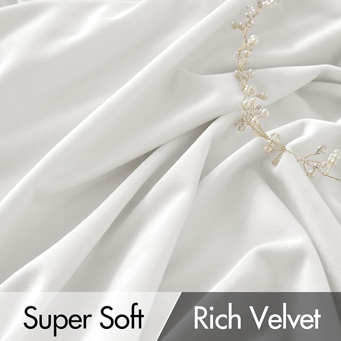MIULEE White Velvet Pinch Pleat Blackout Curtains W52 X L108 Inches | 2 Panels - Image 4