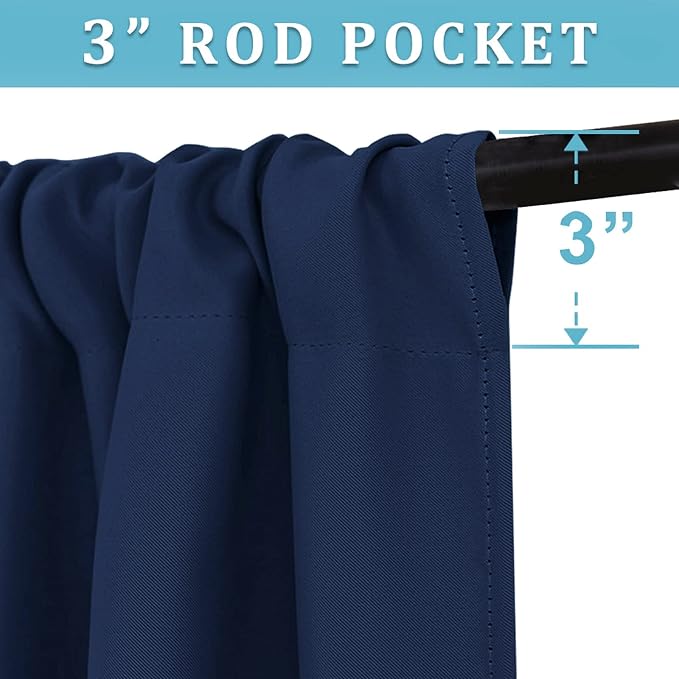 RYB HOME Blackout Curtains for Bedroom Living Room Nursery 72 inches Long | - Image 3