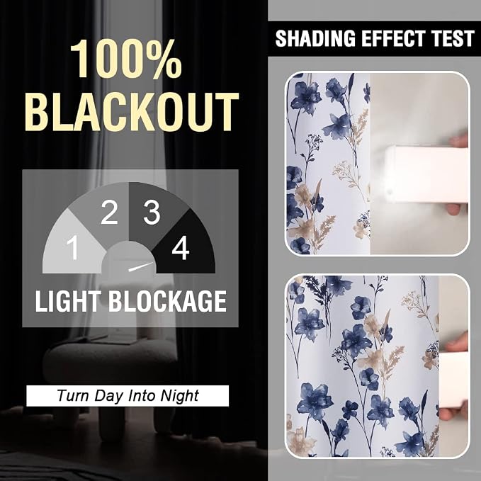 H.VERSAILTEX 100% Blackout Curtains 108 inch Length 2 Panels Set Cattleya - Image 2