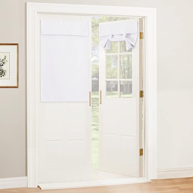 RYB HOME Privacy Door Curtain Kitchen Window Curtains, W34 x L40, Thermal by RYBHOME