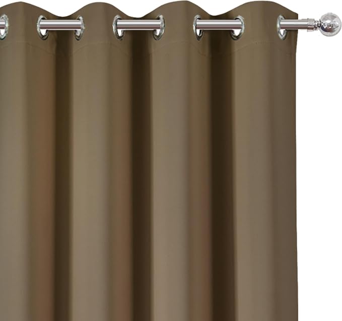 Brown Blackout Curtains 52 x 63 Inch Length/Set of 2 Curtain Panels/Thermal - Image 6
