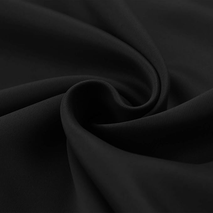 BGment Cafe Curtains 30 Inch Length, Rod Pocket Black Small Drapes | Privacy - Image 5