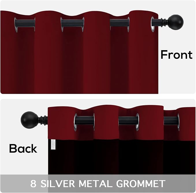 Yakamok Burgundy Red Blackout Curtains 84 Inch Length - Image 6