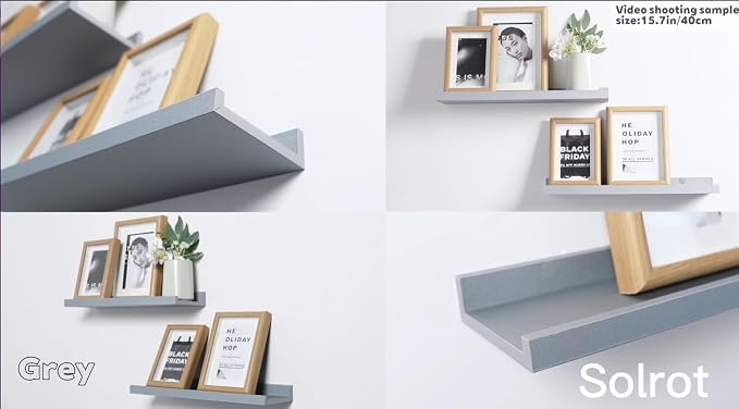 Small Grey Floating Shelves for Wall, Shelf - Image 4