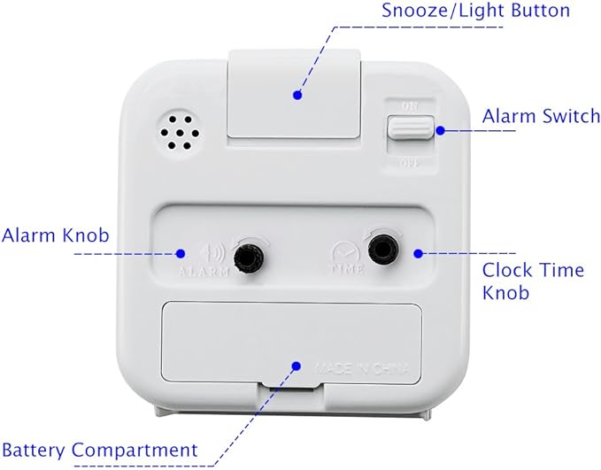 Peakeep Small Battery Operated Analog Travel Alarm Clock Silent | No Ticking - Image 4