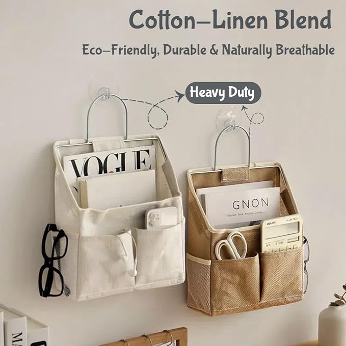 Dorm Storage Bedside Caddy Dorm Room Essentials Linen Hanging Storage Organizer - Image 5