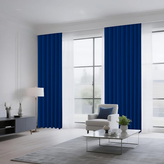 CUCRAF Royal Blue Blackout Curtains 54 inch Length 2 Panels Set, Rod Pocket - Image 8