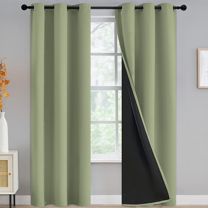 Yakamok Sage Blackout Curtains 84 inches Long by Yakamok