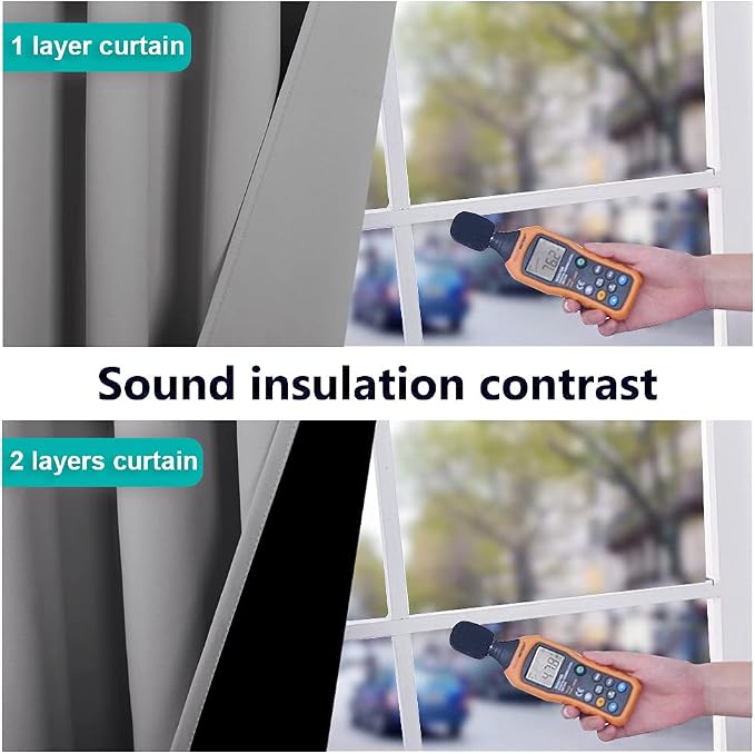 NICETOWN Full Shade Curtain Panels, Pair of Energy Smart & Noise Blocking Out - Image 4