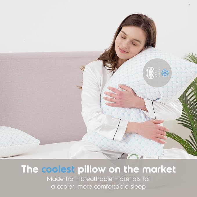 Nestl King Size Cooling Pillow for Sleeping 1 Pack, Luxury Shredded Memory Foam - Image 4
