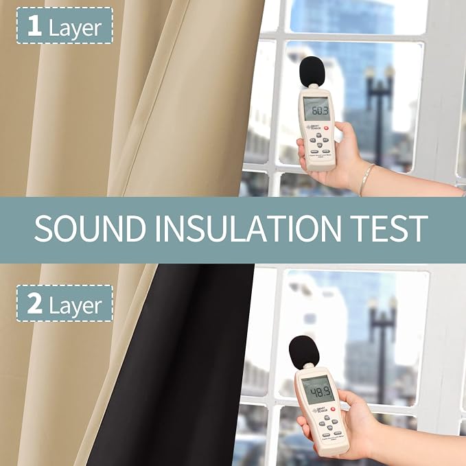 BGment 100% Blackout Curtains 108 Inch Long 2 Panles Set, Thermal Insulated - Image 6
