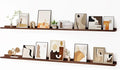 Floating Picture Ledge Shelves for Wall Set of 2, 72 Inches Picture Ledge Shelf by FunMemories